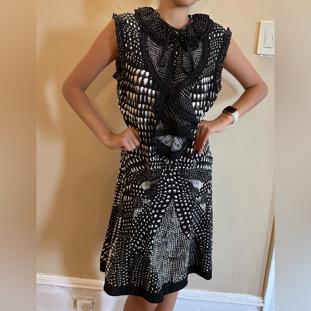 Roberto Cavalli Black and White Midi Dress